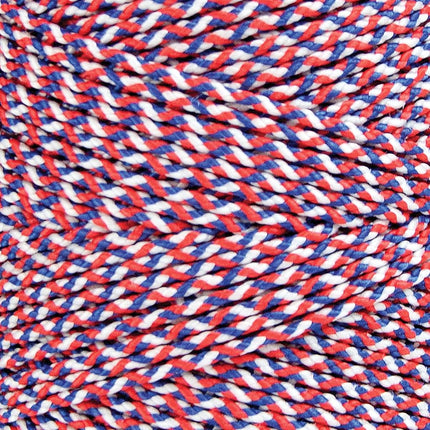 W. Rose RO687 Super Tough Professional Bonded Braided Nylon Mason's Line, 685-Feet, White/Blue/Red