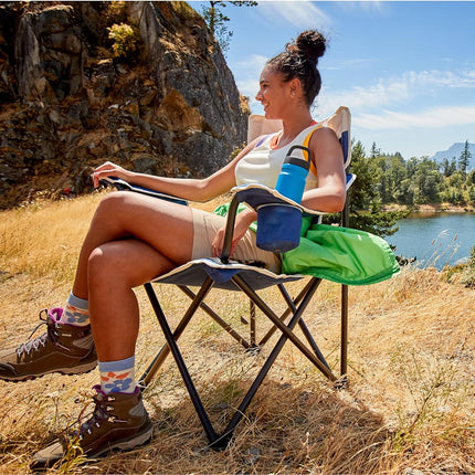 Chaise de camping Coleman Big-N-Tall avec porte-gobelet et poche latérale, siège d'extérieur XL résistant à l'eau, supporte jusqu'à 272 kg