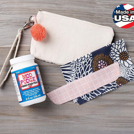 Mod Podge, Water-based Fabric Glue, Sealer and Finish, Transparent, 236 ml Bottle
