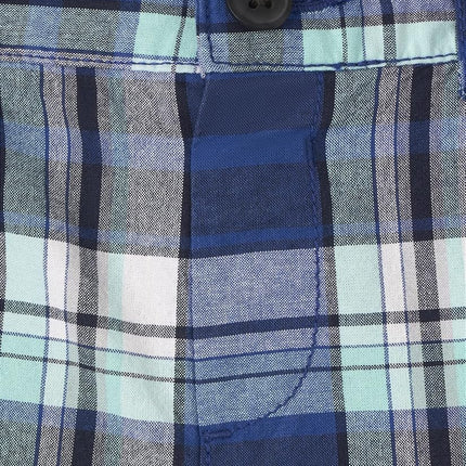 The Children's Place Baby and Toddler Boys Printed Chino Shorts, Blue Plaid, 12-18 Months