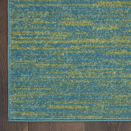 Nourison Essentials 7' x Square Blue Green Fabric Outdoor Area Rug (7' Square)