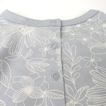 HonestBaby unisex-baby Bubble Romper and Headband Set 100% Organic Cotton for Infant Baby and Toddler Boys, Girls, Unisex, 2-pack Sketchy Floral Gray, 18 Months