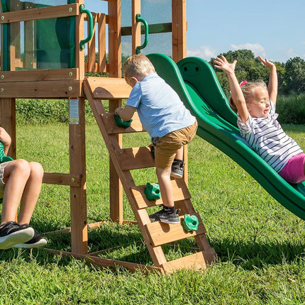Backyard Discovery Buckley Hill Cedar Swing Set | 1.8m Slide & Chalkboard