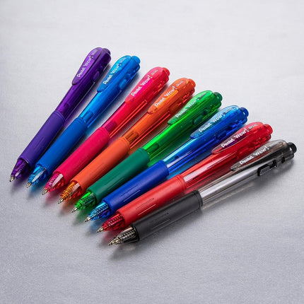 Pentel WOW! Retractable Ballpoint Pens, Medium Line, Assorted Ink Colors, (BK440BP18M) by Pentel
