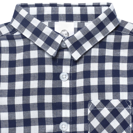 Gerber Baby and Toddler Boys Long Sleeve Button Up Plaid Shirt, Blue Plaid, 5T