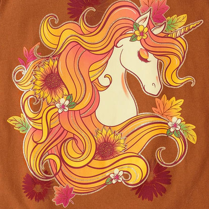 The Children's Place Girls' All Holidays Long Sleeve Graphic T-Shirts,multipacks, Thankful/Harvest Unicorn 2-Pack, X-Large