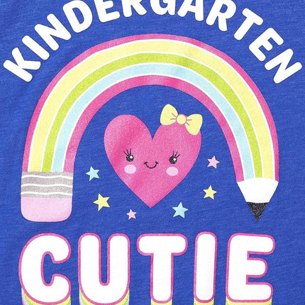 Lot de 2 t-shirts graphiques à manches courtes pour filles The Children's Place, Motifs « Kindergarten Cutie » et « School is Dino-mite », Taille S
