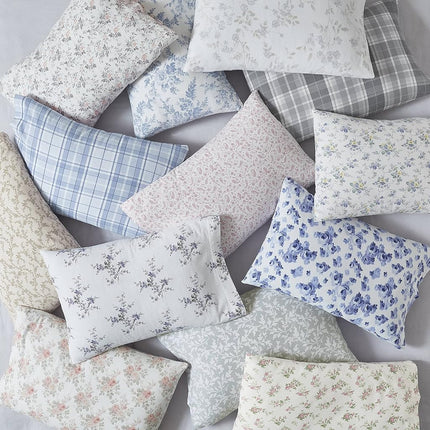 Laura Ashley Home | Flannel Collection Cotton Bedding Sheet Set, Pre-Shrunk & Brushed For Extra Softness, Comfort, and Cozy Feel, Twin, Le Fleur Cottage Blue