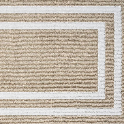 Nautica – Runner Rug | Indoor Runners for Hallways and Entry Rugs| Non-Slip and Non-Skid Entry and Kitchen Door Mat| Machine Washable Entryway Carpet Rugs |2'2" x 6'| Double Border Beige
