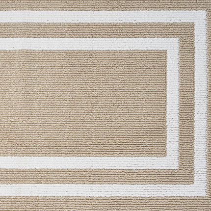 Nautica – Runner Rug | Indoor Runners for Hallways and Entry Rugs| Non-Slip and Non-Skid Entry and Kitchen Door Mat| Machine Washable Entryway Carpet Rugs |2'2" x 6'| Double Border Beige