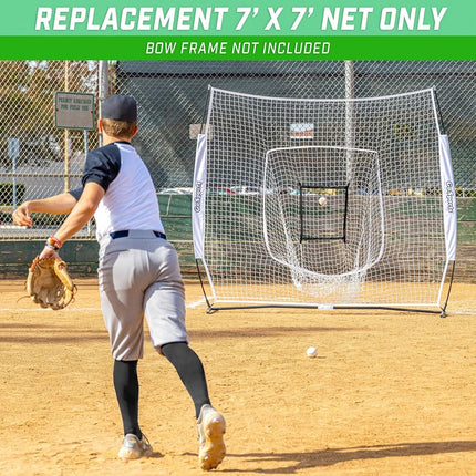 GoSports Team Tone Replacement 7 ft x 7 ft Baseball/Softball Net - Compatible with GoSports Brand 7 ft x 7 ft Baseball Net - Frame Not Included - White