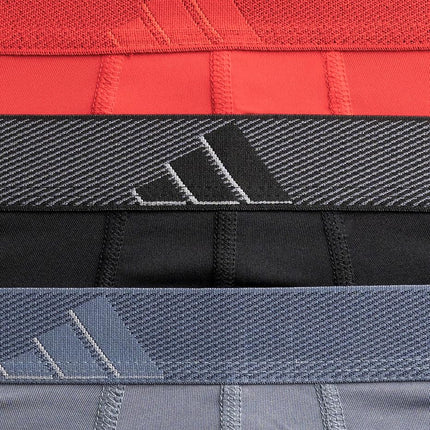 adidas Men's Microfiber 3-Pack Boxer Brief, Better Scarlet/Black/Onix Grey, XXL