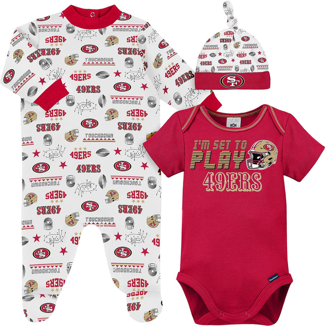NFL San Francisco 49Ers 3 Pack Bodysuit Sleep n Pl