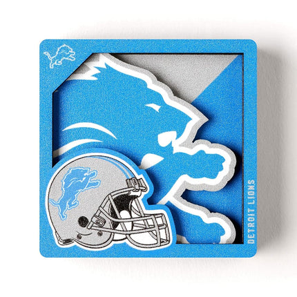 YouTheFan NFL Detroit Lions 3D Logo Series Magnets
