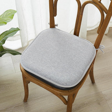 Elegant Comfort 4 Pack Chair Cushion Covers - Skid-Proof Rubber Backing - 16 x 16 Inch - Thick Dining Square Shape Seat Covers - Comfortable Textured Chair Pads with Ties - Thatch Pattern, Gray