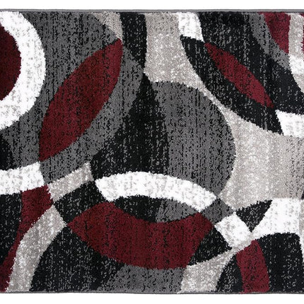 Rugshop Contemporary Modern Circles Abstract Area Rug, 2' x 3', Red