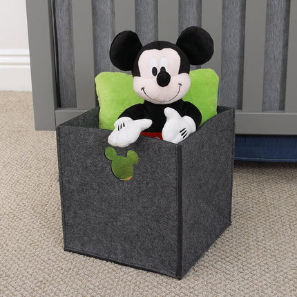 Contenedor de Almacenamiento Troquelado de Fieltro de Disney, Everything Kids, Gris, Mickey Mouse