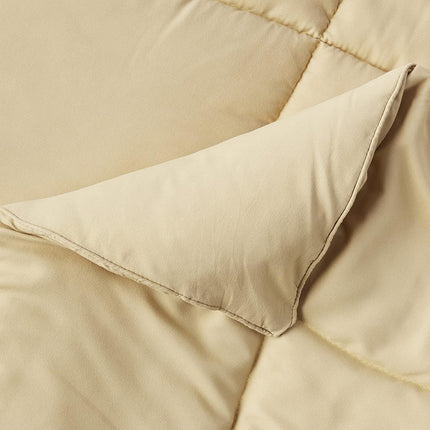 Sweet Home Collection 7 Piece Comforter Set Bag Solid Color All Season Soft Down Alternative Blanket & Luxurious Microfiber Bed Sheets, Camel, Queen
