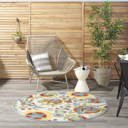 Nourison Aloha Indoor/Outdoor Ivory/Multi 5'3" x R