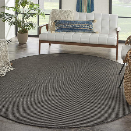 Nourison Positano Indoor/Outdoor Terracotta 8' x Round Area Rug, Easy Cleaning, Non Shedding, Bed Room, Living Room, Dining Room, Backyard, Deck, Patio (8 Round)