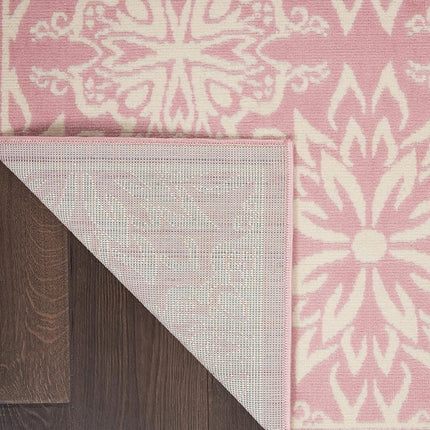 Nourison JUB06 Jubilant Transitional Floral Ivory/Light Blue Area Rug 5'XROUND