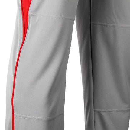 CHAMPRO Youth Triple Crown Baseball Pant, Grey/Scarlet, Large