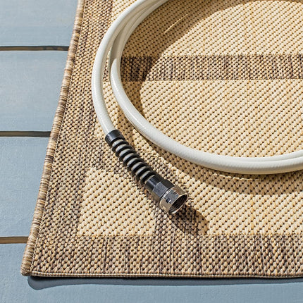 Martha Stewart by SAFAVIEH Collection 5'3" x 7'7" Grey MSR4121L Fretwork Indoor/Outdoor Waterproof Easy Cleaning Patio Backyard Mudroom Area Rug