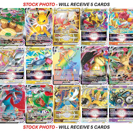 5 Pokemon Card VMAX/VSTAR Bundle - X2 VSTAR - X2 VMAX - X1 Secret Rare - No Duplicates