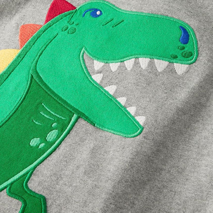 Gymboree Boys' and Toddler Short Sleeve Embroidered Tops, Dino Roar, 12-18 Months