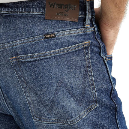 Wrangler Men's Free-to-Stretch Relaxed Fit Jean, Dark Indigo, 38W x 32L