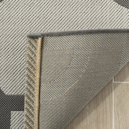 Martha Stewart by SAFAVIEH Collection 5'3" x 7'7" Grey MSR4121L Fretwork Indoor/Outdoor Waterproof Easy Cleaning Patio Backyard Mudroom Area Rug
