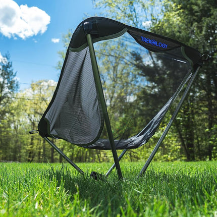 TREKOLOGY YIZI LITE Ultralight Camping Chair – Compact Folding Chair for Backpacking, Hiking & Beach – Portable, Low Profile, Supports 110kg – Durable & Lightweight (Only 780g)