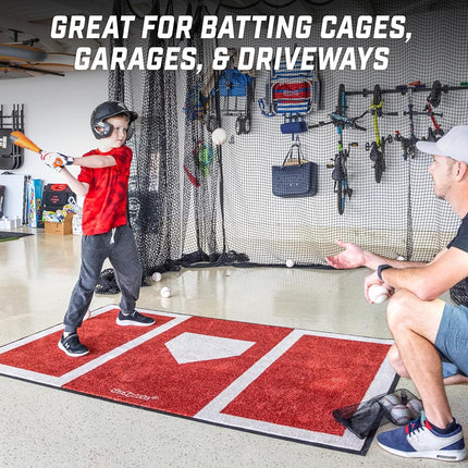 GoSports Baseball and Softball Hitting Mat for Batting Stance Practice - 6 x 4 ft