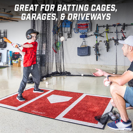 GoSports Baseball and Softball Hitting Mat for Batting Stance Practice - 6 x 4 ft