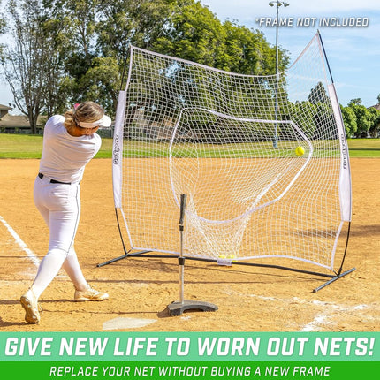 GoSports Team Tone Replacement 7 ft x 7 ft Baseball/Softball Net - Compatible with GoSports Brand 7 ft x 7 ft Baseball Net - Frame Not Included - White