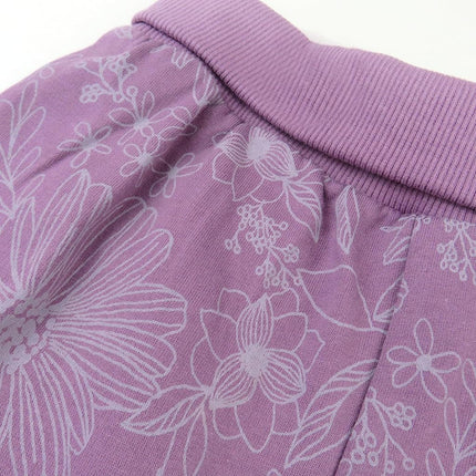 HonestBaby - Sweatshirt and sweatpants, Sketchy Floral Purple, 0-3 Meses