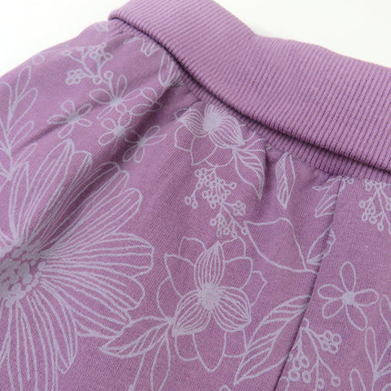 HonestBaby - Sweatshirt and sweatpants, Sketchy Floral Purple, 0-3 Meses