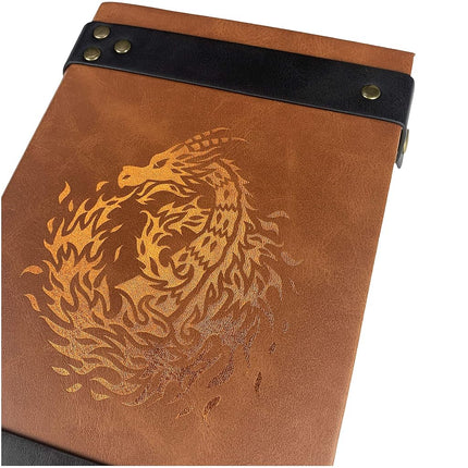 Fantasydice Book-Shaped Cheromatic/Red Fire Dragon Rolling Magic Book Tray for All Tabletop RPGs Like D&D, Call of Cthulhu, Shadowrun.