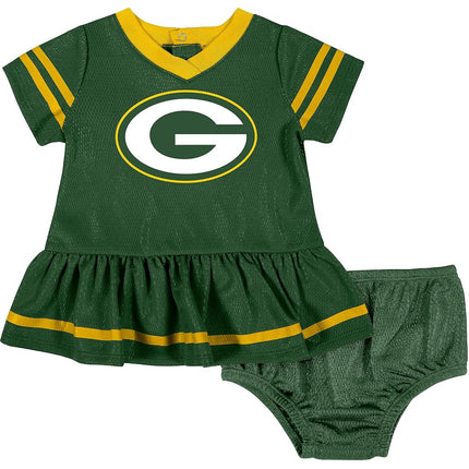 NFL Bay Packers Girls 2018Dazzle Dress & Panty, Green, 3-6 Months