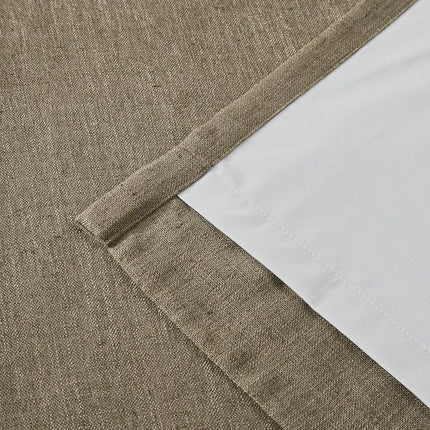 Vision Home Brown Pinch Pleated Full Blackout Curtains Linen Blended Room Darkening Window Curtains 84 inch for Living Room Bedroom Thermal Insulated Pinch Pleat Drapes with Hooks 2 Panel 40" Wx84 L