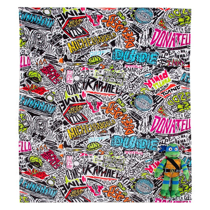 Northwest Teenage Mutant Ninja Turtles Character Hugger Pillow & Silk Touch Throw Blanket Set, 40" x 50", Sketched Out