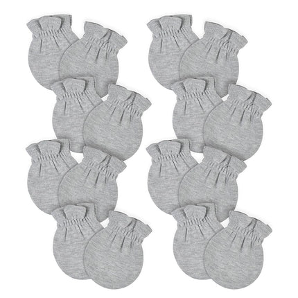 Gerber Baby Girls' 8-pack and 12-pack No Scratch Mittens, Gray Heather, 0-3 Months (8-pack)