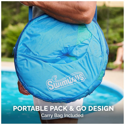 SwimWays Spring Float Premium Papasan Pool Lounger for Swimming Pool, Inflatable Pool Floats Adult with Fast Inflation for Ages 15 & Up, Sky Blue