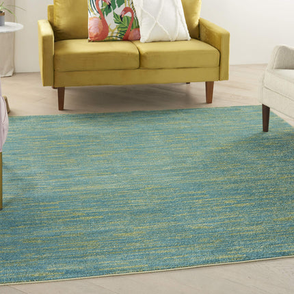 Nourison Essentials 7' x Square Blue Green Fabric 