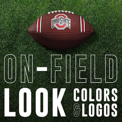 Franklin Sports NCAA Ohio State Buckeyes Kids Youth Football - Official College Team Football with Team Logos - Junior Size Football