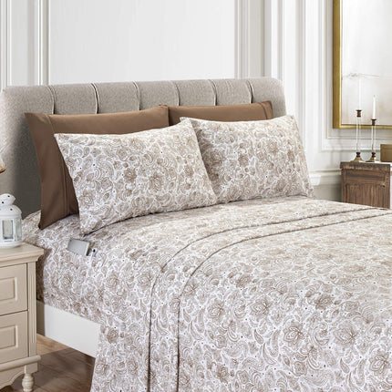 Elegant Comfort Amelia Boho Paisley 4-Piece Sheet 