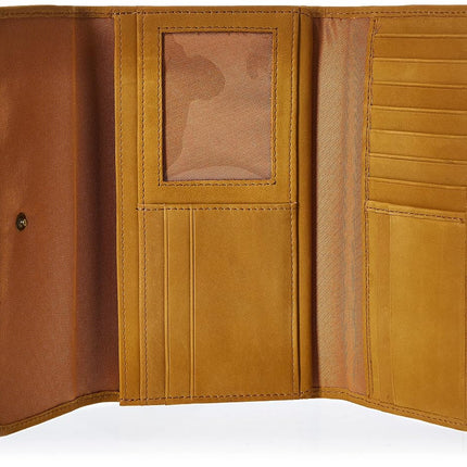 Timberland Women Leather RFID Flap Wallet Clutch Organizer, Wheat (Nubuck), One Size