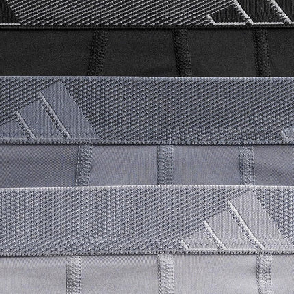 adidas Men's Microfiber 3-Pack Boxer Brief, Black/Onix Grey/Grey, L