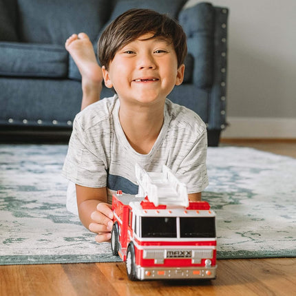 Maxx Action Large Fire Truck – Lights and Sounds Vehicle with Extendable Ladder | Motorized Drive and Soft Grip Tires | Firetruck Toys for Kids 3-8 – Sunny Days Entertainment