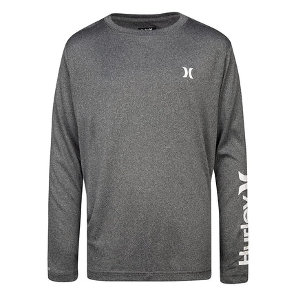 T-shirt de bain Hurley à manches longues pour garçons, Black Heather, 3T